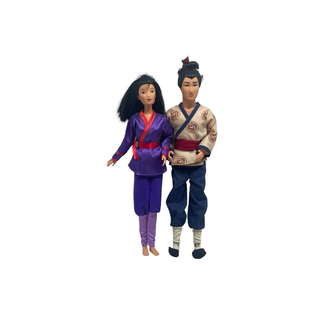 Vintage Disney's Mulan Captain Li Shang Doll And Mulan 1997 Mattel